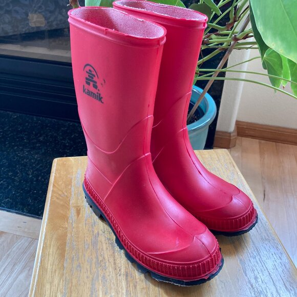Kamik youth rubber rain boots sz 1 - Picture 1 of 8